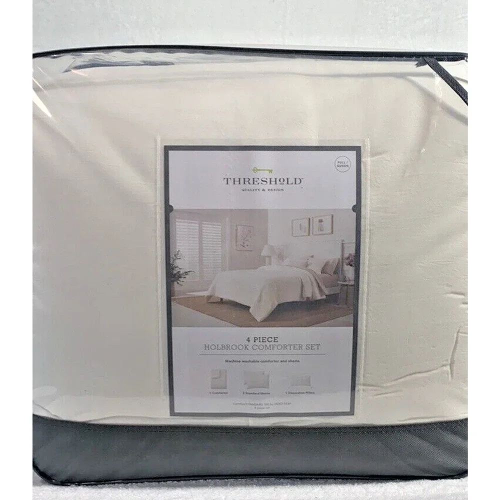 NEW Full/Queen 4 Piece Holbrook Comforter & Sham Set with Accent Pillow
